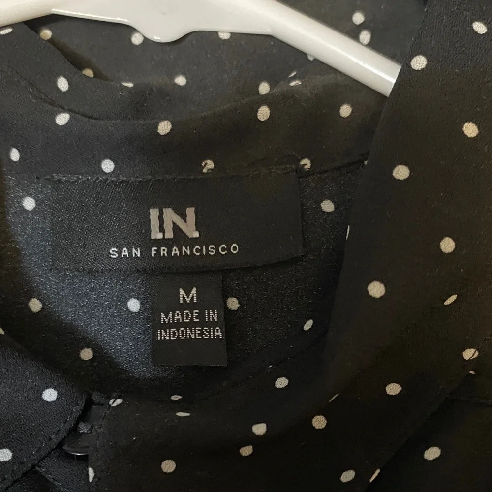 I.N. San Francisco Black and White Polka Dot Top - Picture 2 of 11